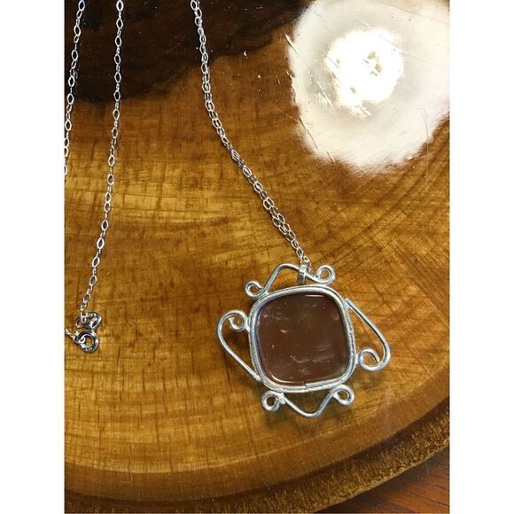 Necklace, Carnelian and Sterling Silver Necklace Pendant, NEW, 18”, Handmade, Ar - Picture 3 of 4